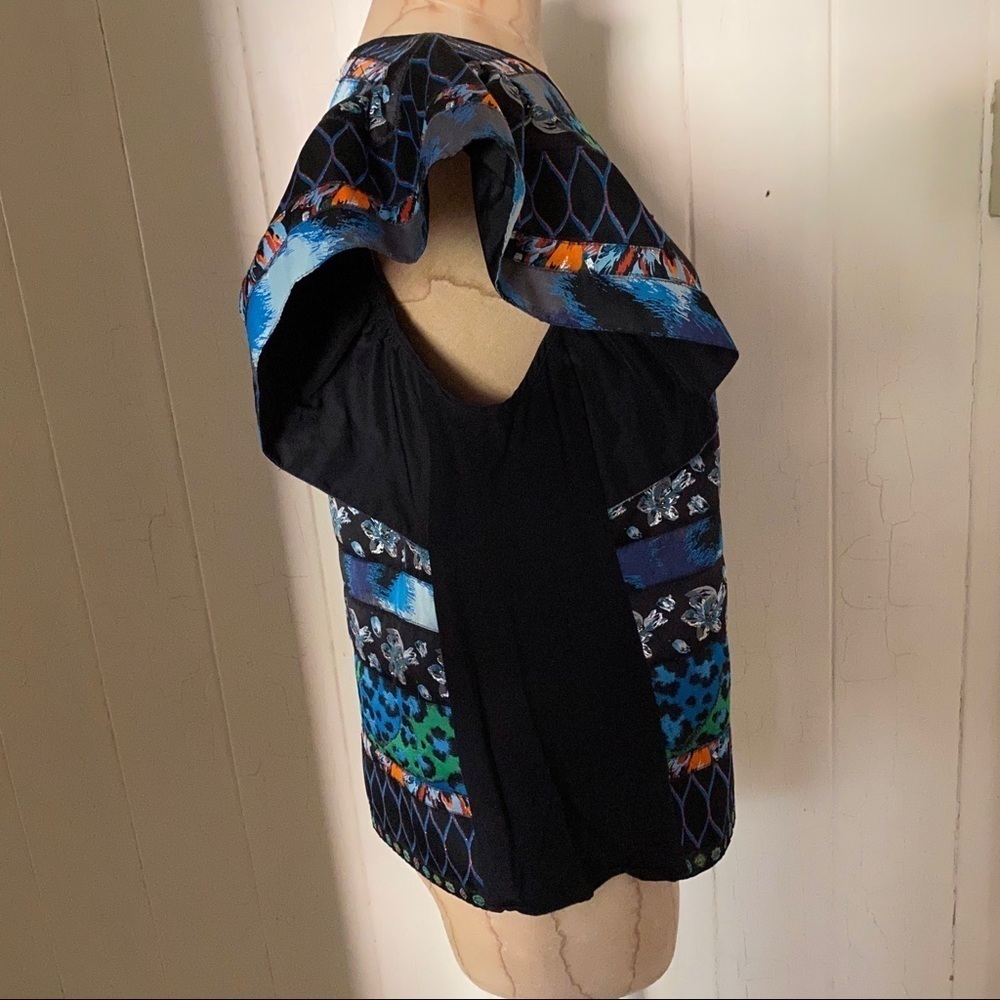 KENZO x HM sz 10 40 Ruffle Sleeve Blouse Jacquard - Picture 3 of 8